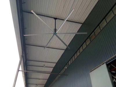 Grande ventilador de teto industrial com 7 metros de diâmetro e motor de caixa de engrenagens de 1,5 kW