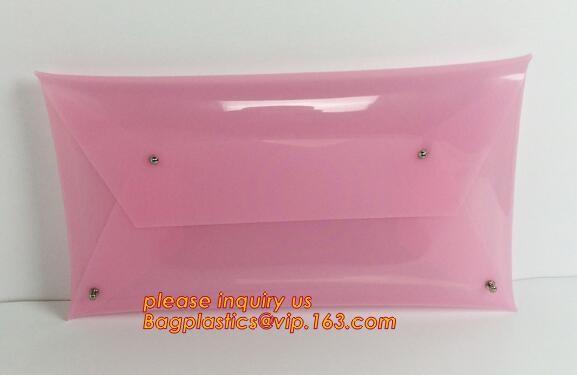 Button Closure PVC Clutch Bag For Women Handbag Snap Sleeve Cosmetic Makeup Bag, Satchel Golden Handle Chain Clutch PVC