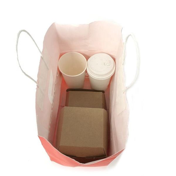 BSCI Custom Logo Takeaway Paper Bags For Baking Milk Tea Coffee Packaging