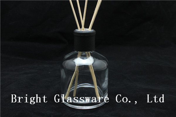 Glass Empty Reed Diffuser Bottle With Diffuser Rattan