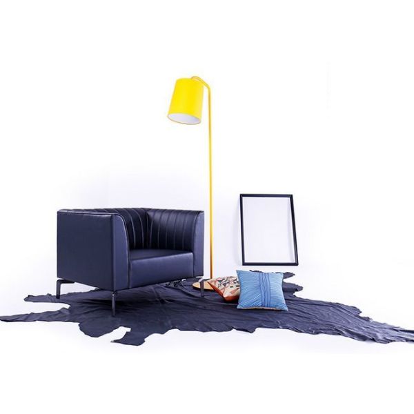Skin Touch Modern Commercial Sofa Leather Single Sofa With Channel Stitch