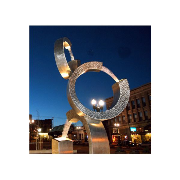 Дизайн современного искусства скульптуры нержавеющей стали фонтана глобуса на открытом воздухе