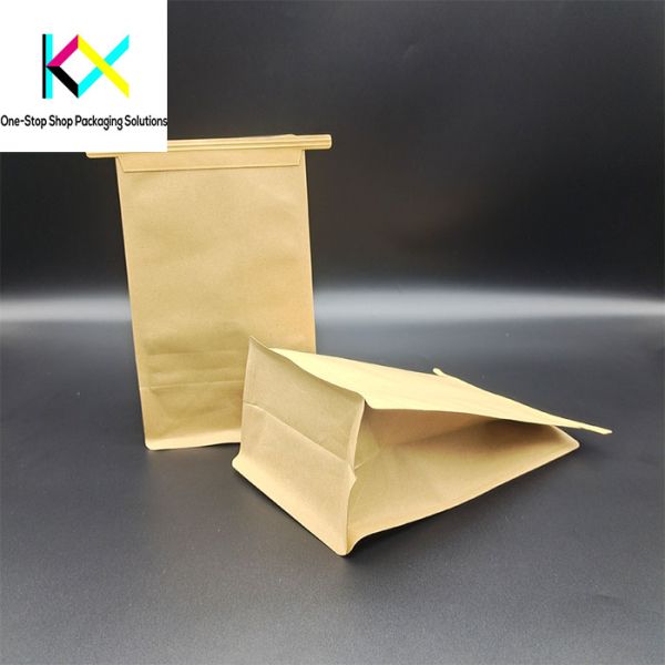 OEM 150um Kraft Paper Packaging Bags Zip Lock Biodegradable Paper Pouch