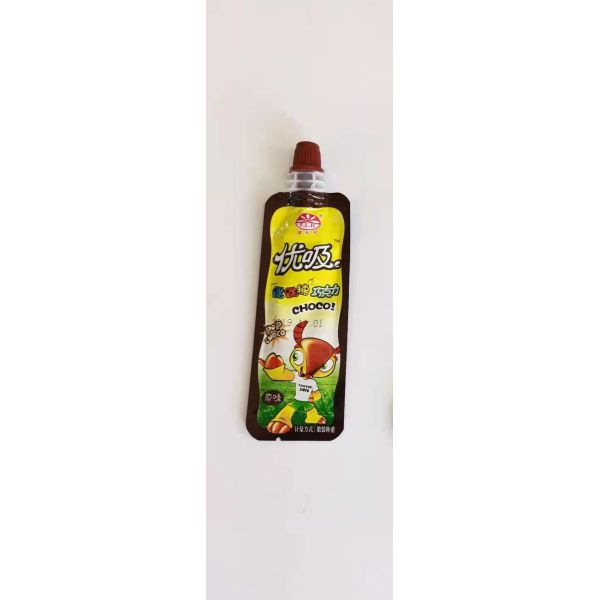 recyclable 70microns Plastic Spout Pouch Easy Opening For Chocolate Sauce