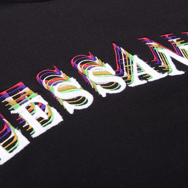 High quality cotton O neck sweatshirt fashion ,High end custom embroidered black sweat shirt for men