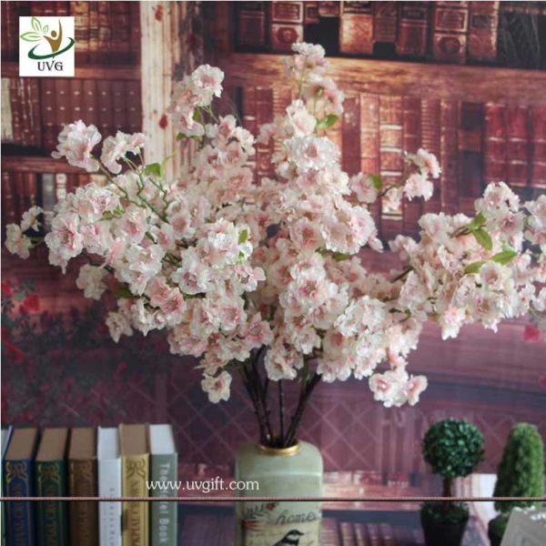UVG CHR141 Wedding bouquets white fake cherry blossom decorative branches for table centerpieces