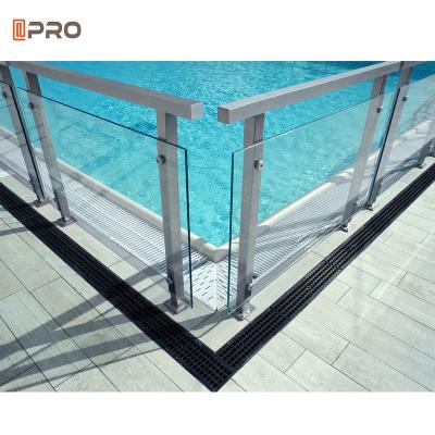 Interior Glass Swimming Pool Aluminum Handrails Stainless Steel Stairs Balustrades