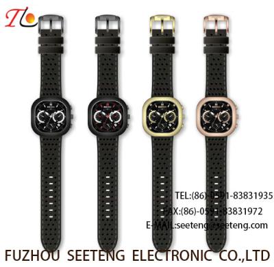 Silicone strap  with alloy case round dial and  customized watch silicone watch cool style
