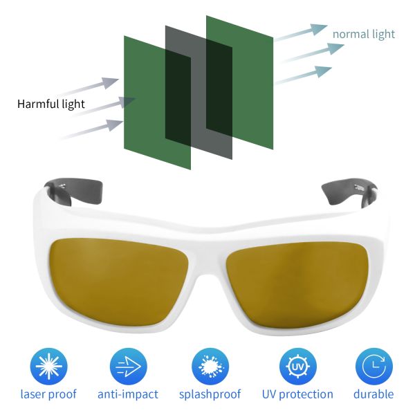 Laser protective glasses certified laser protection laser protection glasses 200-460nm 800-2000nm 266nm 488nm 808nm Yellow Laser 1510nm laser protection sheet co2 laser protection glasses co2 laser