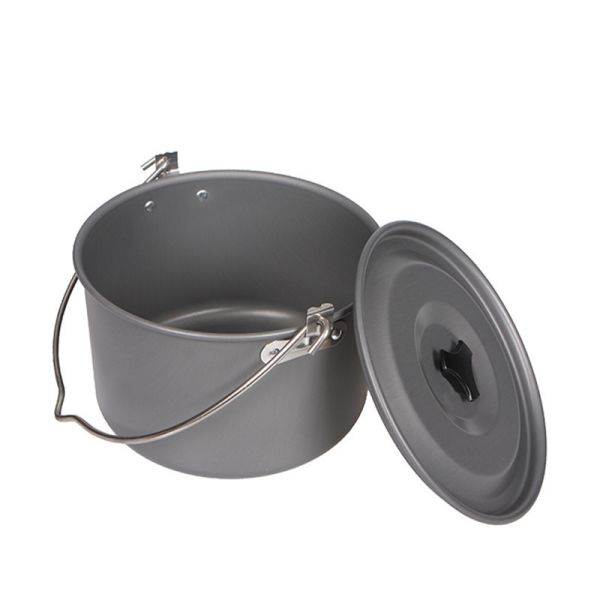 Portable Style Outdoor Camping Cookware Set Non-Stick Aluminum Picnic Hanging Cooking Pot