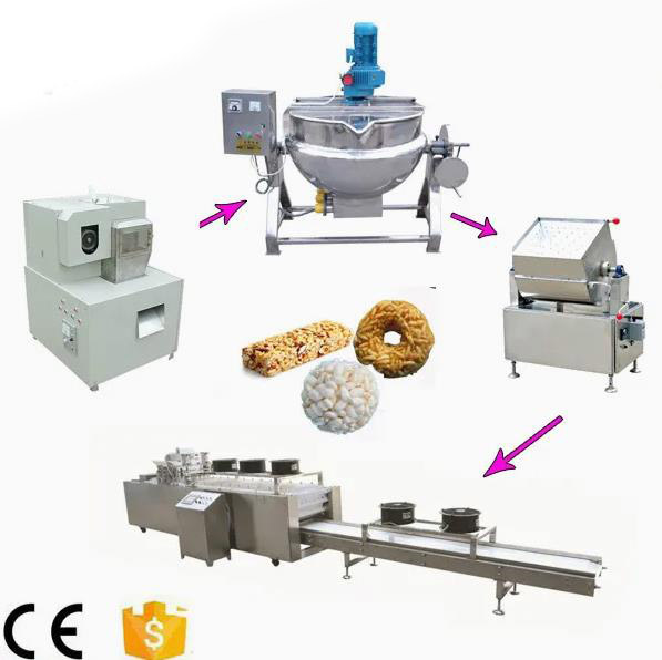 Хлопнутый торт риса делая машину/машину хлопьев сопея для пшена, пшеницы