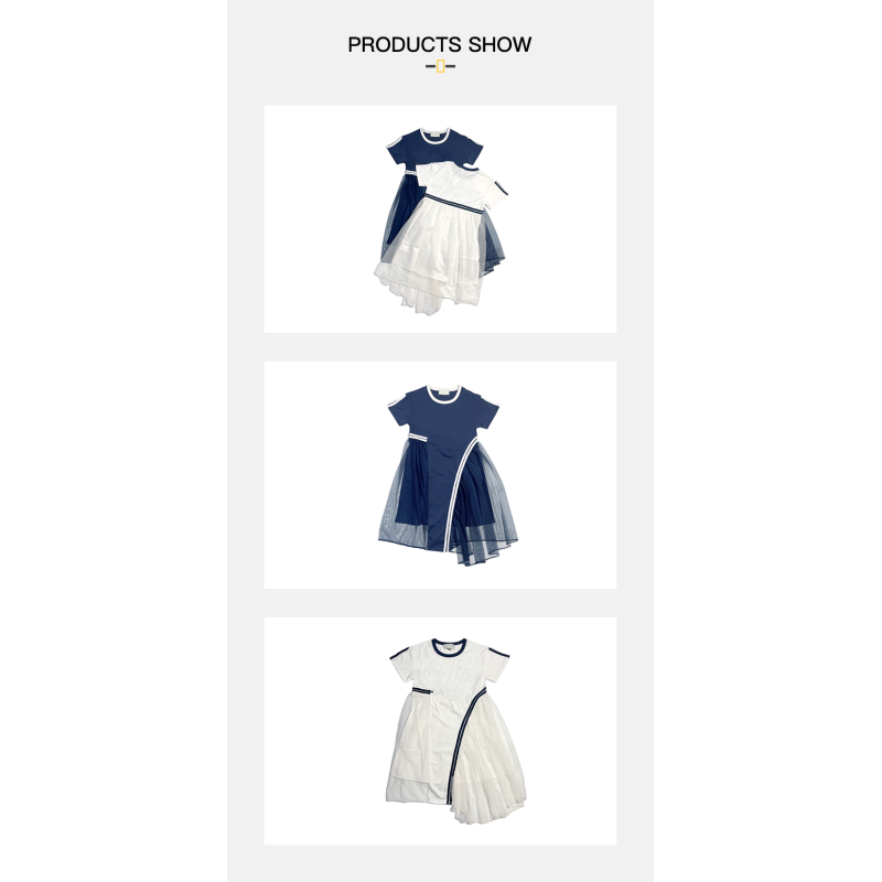 Anti-static Layered Jersey O-neck Cotton Short Lace Summer Children's Tulle Skirt Kids