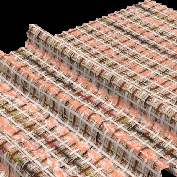 100% Polyester linen tweed fabric Colorful Rough Checks Faux Wool Tweed Fabric Black