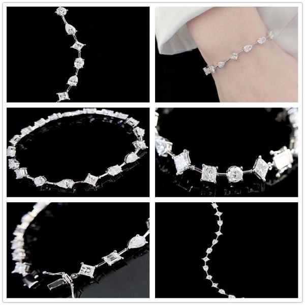 14K Brilliance Lab Grown Man Made Diamond Bracelets Star Fashion Style