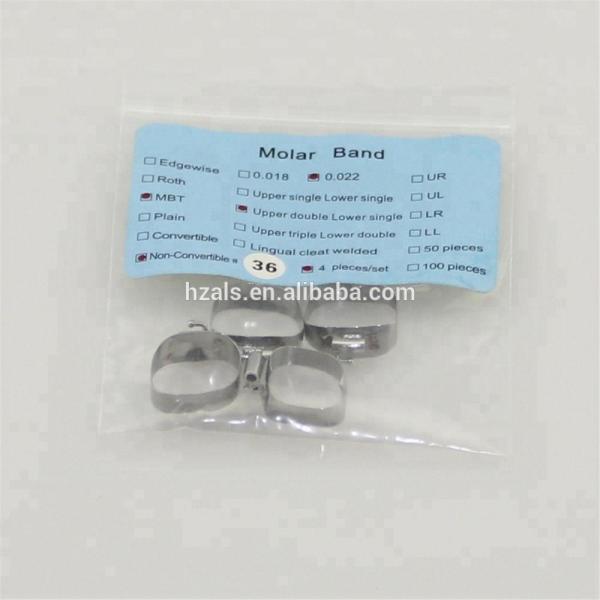 MFDS Metal Dental Preformed Molar Bands With Roth Buccal Tube Customized