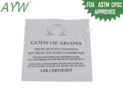 1 / o zíper branco da prova do cheiro 8oz ensaca o fechamento/entalhes para Damiana certificado laboratório