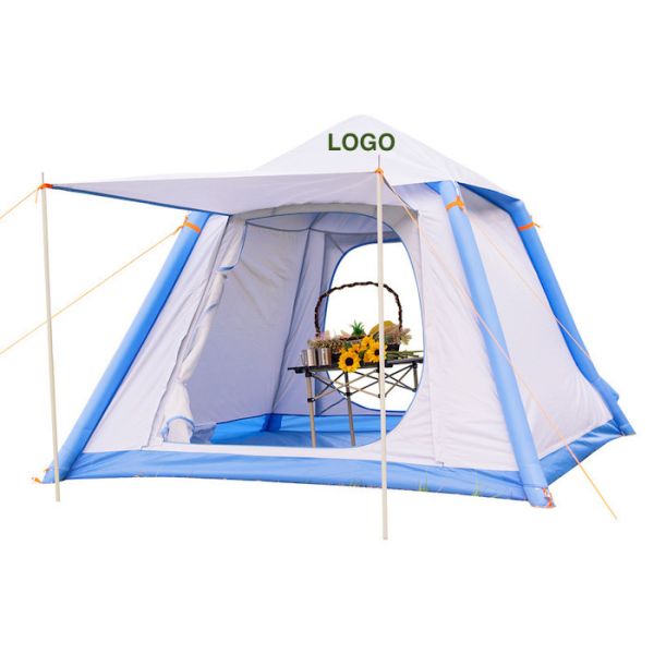 Outdoor Camping Dual Color Waterproof 210D Double Layer Air Filled Tent With TPU Air Poles For Enhanced UV Protection