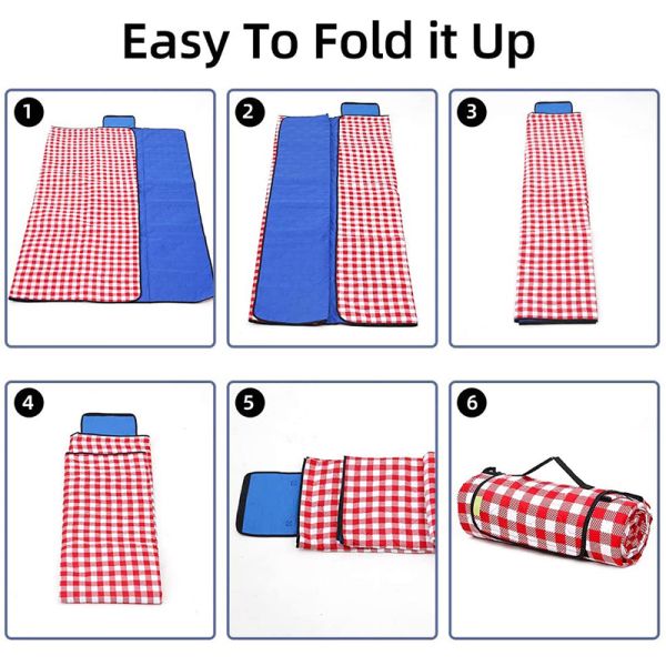 Outdoor Sand Proof Beach Tote Portable Picnic Mat 120*135cm