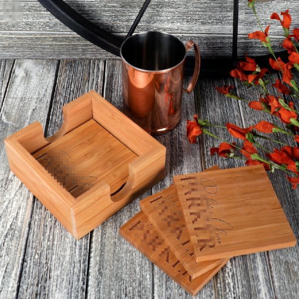 square shape bamboo tea coaster square coaster holder for stylish design and hot sell