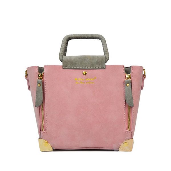 2016 new women's fashion spell color Korean Metal Boston handbag shoulder Messenger Bag