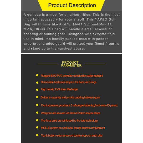 Outdoor Military Hunting Tactical Gun Bags , Long Multiple Rifle Case Backpack