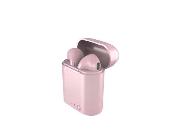 LED Mini Wireless Bluetooth Stereo Headphones Earbuds Headset White Color