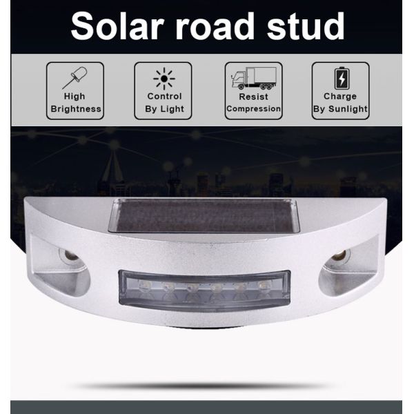 Luz solar de luz intermitente LED blanca de alta visibilidad para la seguridad vial