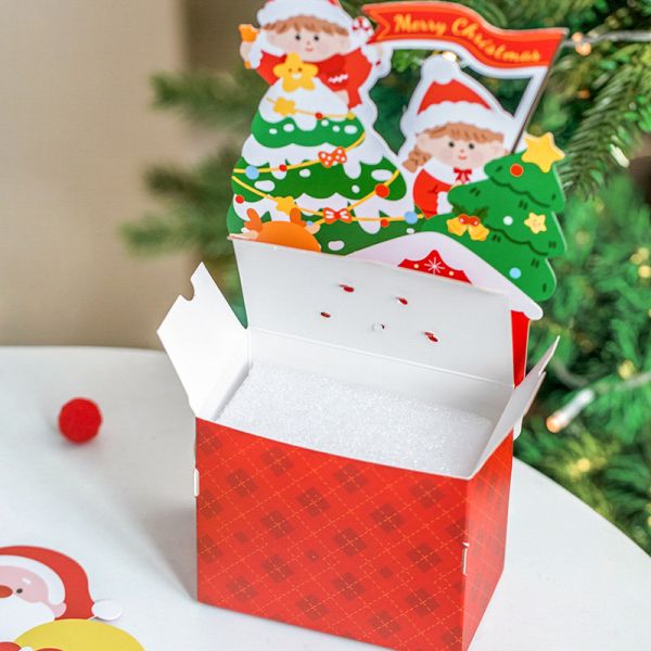 Santa Lollipop Bouquet Box Christmas Surprise Candy Gift Set Red Handheld Packaging