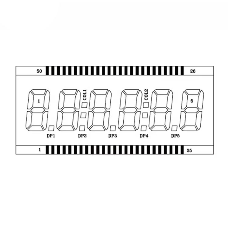 New Ultra-Wide TN 8-Character 7-Segment LCD Display 86.36x24.13mm 6 O'clock Viewing