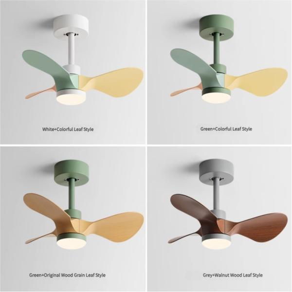 20 pulgadas pequeño ventilador de techo luz americana retro silencioso ventilador eléctrico luz colgante