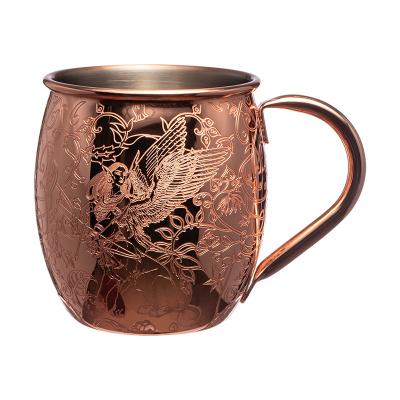 Large 18oz Moscow Mule Mugs Stainless Steel Copper Wine Cup With Classic Handle
