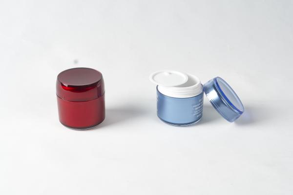 Facial Mask Acrylic Cosmetic Containers , Basic Round Empty Cosmetic Jars