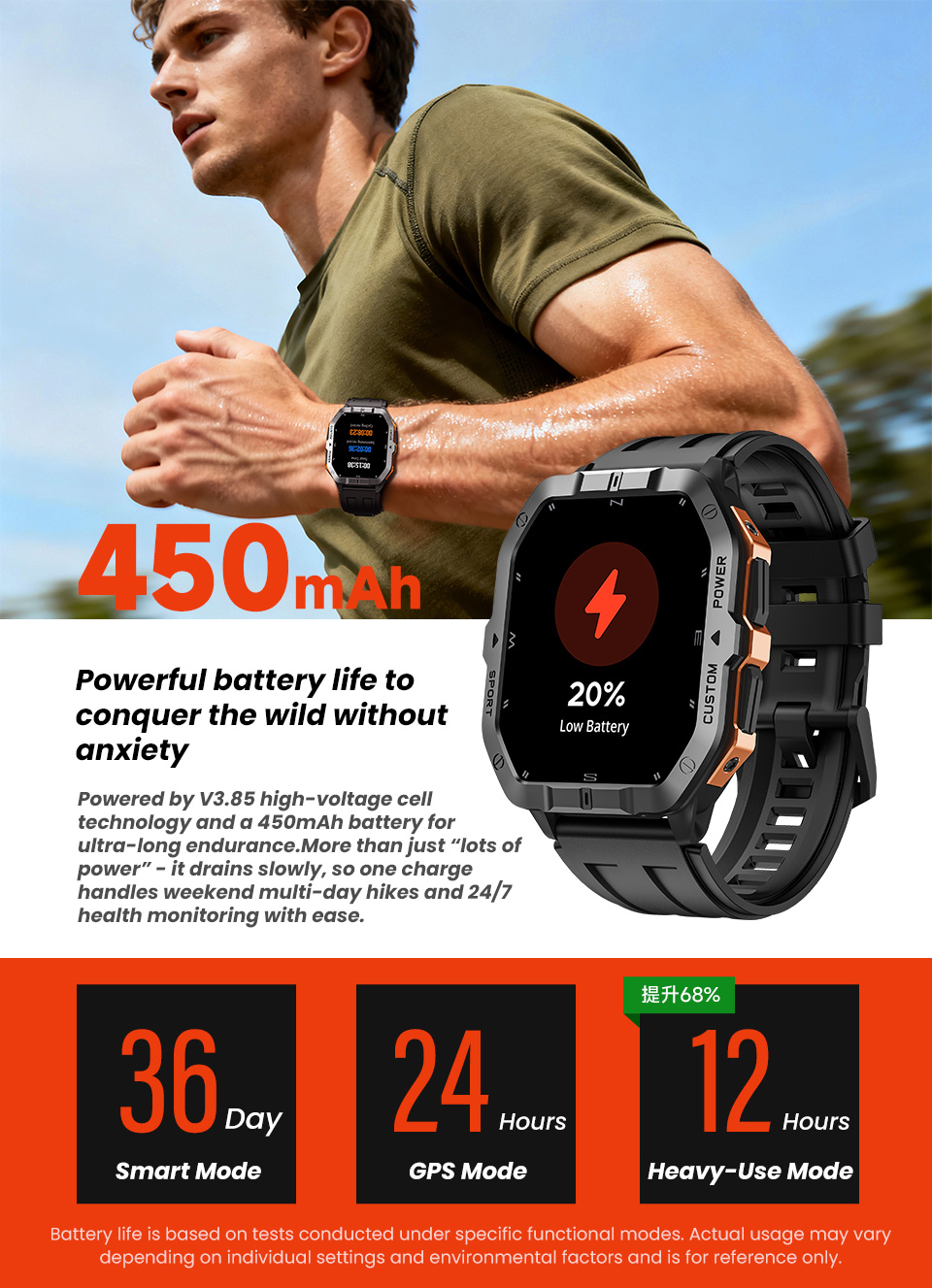 GPS Smart Watch C32 Pro 2ATM Waterproof Sports Watch Barometer Altimeter Compass 100+ Fitness Modes Running Cycling Answer Call