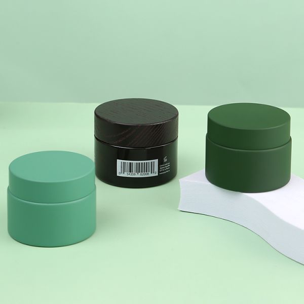 15g 30g 50g 100g Frosted Clear Glass Cream Jar with Gold Silver Screw Lid Customized Logo and Frosted Glass Base Material