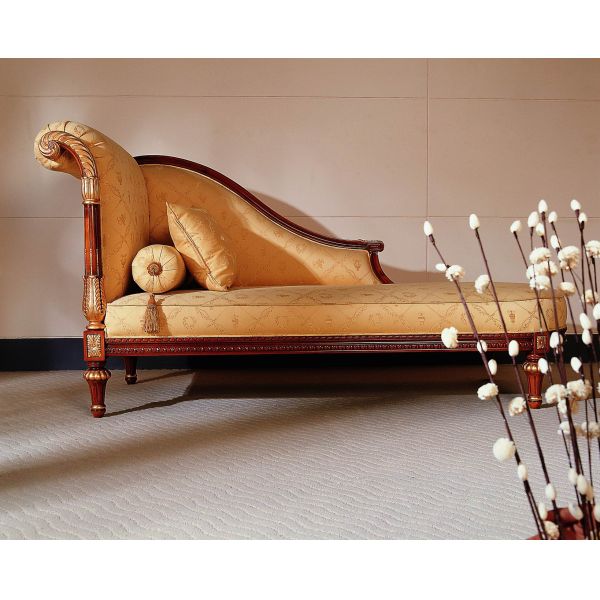 Luxury Custom Leather Chaise Lounge Cushions For Indoor Curved Chaise Lounge Chair