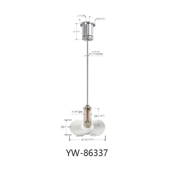 Slider leve conduzido YW86333 do círculo de Kit Brass Plated Nickel With A da suspensão do fio