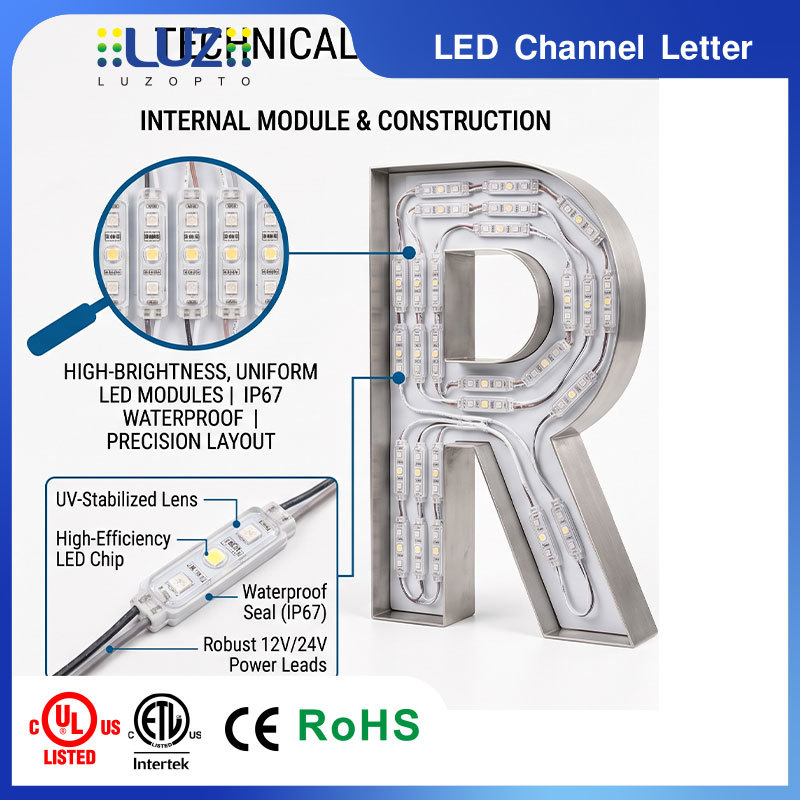 Energy - Saving / 3D Aluminum Frontlit Channel Letters For Retail Store