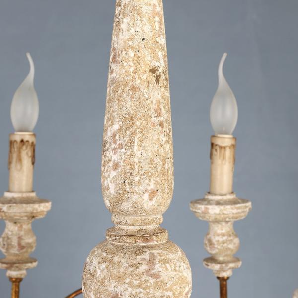 French country chandelier wood Candle Pendant lamp (WH-CI-64)