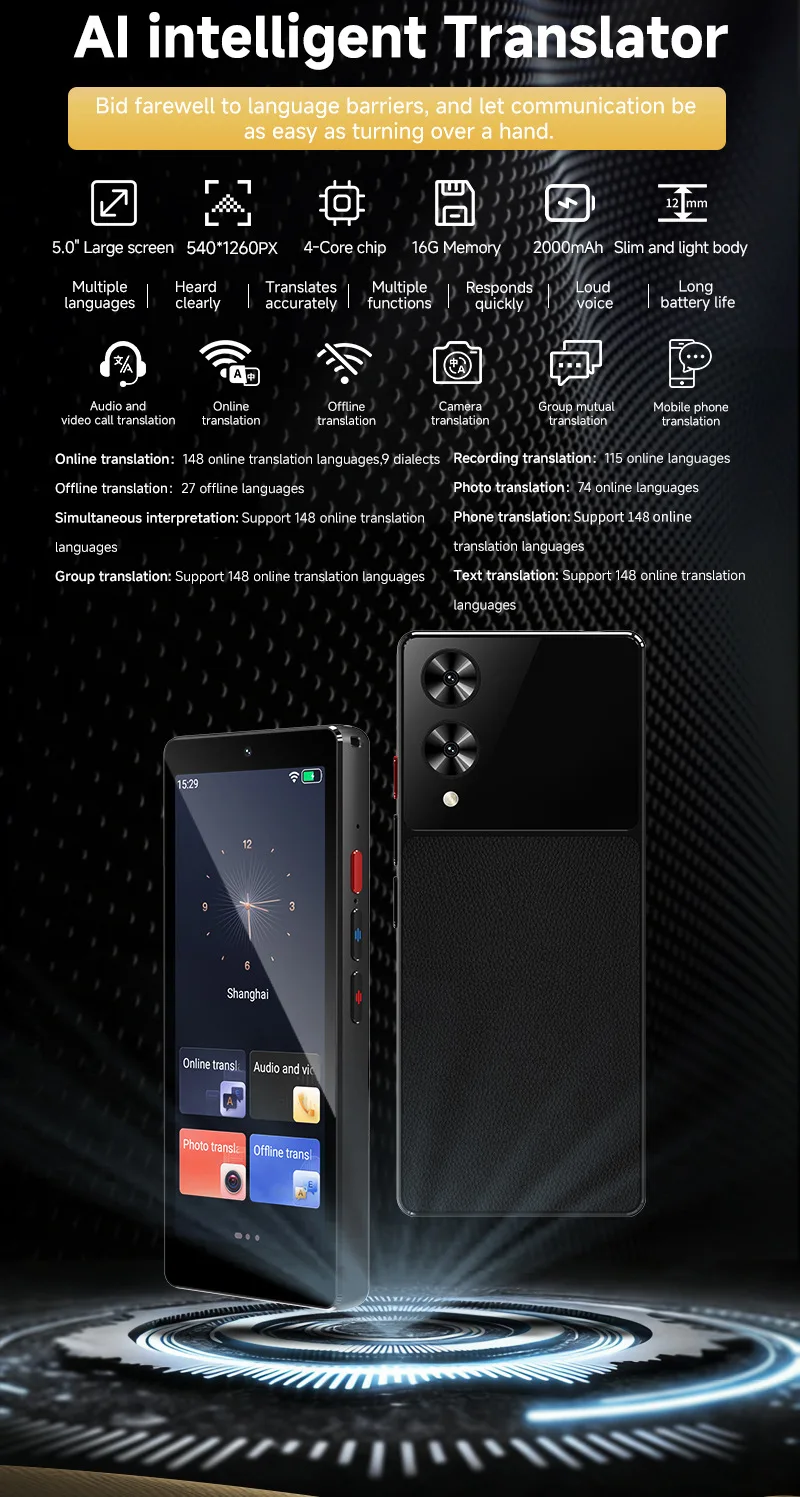 S20pro Voice Translator Support 148 Online 27 Offline Translator Real-Time Dialogue Translator