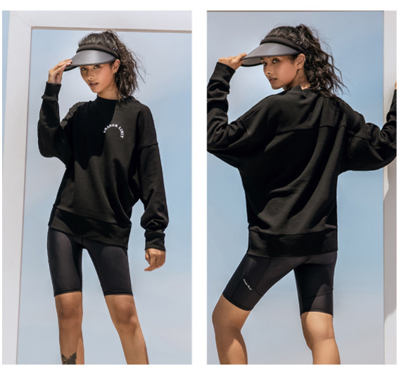 Hoodies фуфайки пуловера равнины шеи экипажа слишком большие твердые длинные