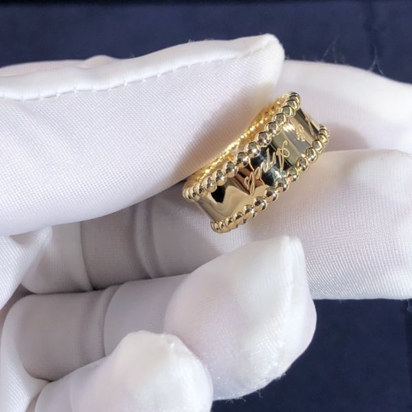 Elegant  Factory Make Real Gold Van Cleef & Arpels 18k Gold PerléE Signature Ring