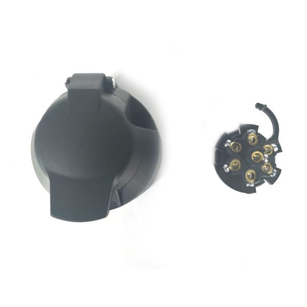Commercial Round Trailer Light Plug Chassis Mount Polyamide Brass Material