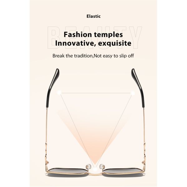 Квадратные солнечные очки рамки металла подгоняли виски изогнутые логотипом