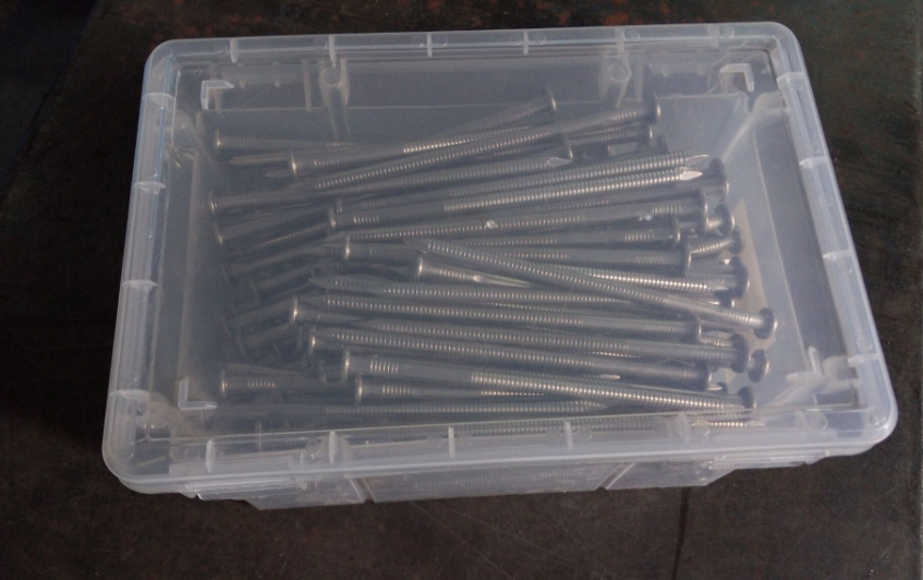 SUS316 Stainless Steel Large Flat Head Nails Ring Shank For Wood 5.3 X 125MM