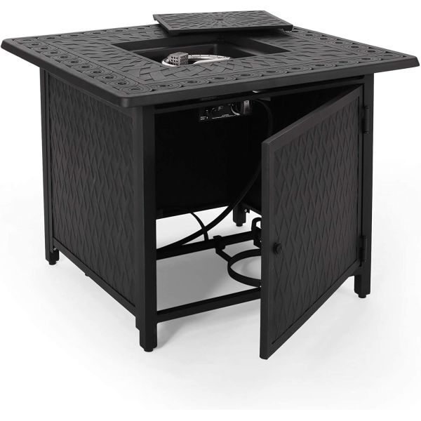 Patio Outdoor Steel 28 Inch Gas Square Fire Pit For Patio Garden Outdoor