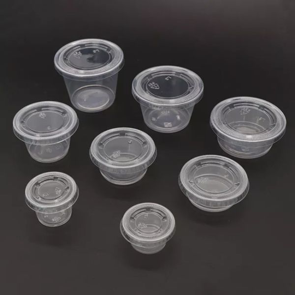 3.25 Oz PP Disposable Condiment Cups SGS Plastic Sauce Cup With Lid