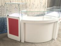 mostra de vidro iluminada 1350mm da joia em volta do projeto de canto com travamento