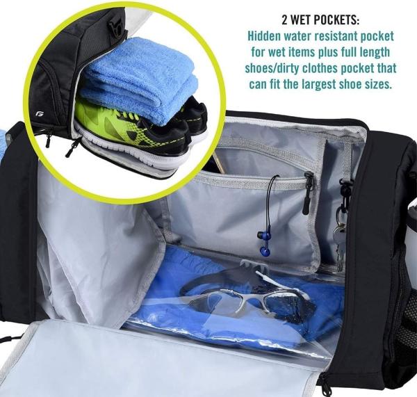 ULTIMATE GYM BAG 2.0: THE DURABLE CROWDSOURCE DESIGNED DUFFEL BAG WITH 10 OPTIMAL COMPARTMENTS INCLUDING WATER RESISTANT