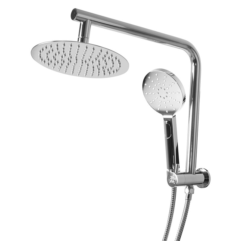 High Pressure Rain Round Brass Taps Mixer Handheld Chrome Finshing Shower Heads With Arm