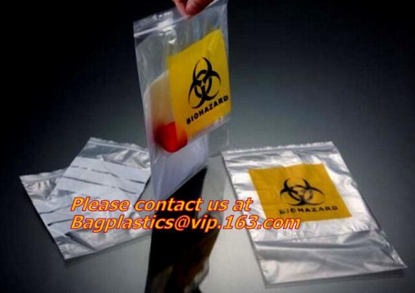 Cytotoxic Waste Bags, Hazadous Waste Disposal Chemotherapy Waste Bags Zipper Enclosure With Pouch